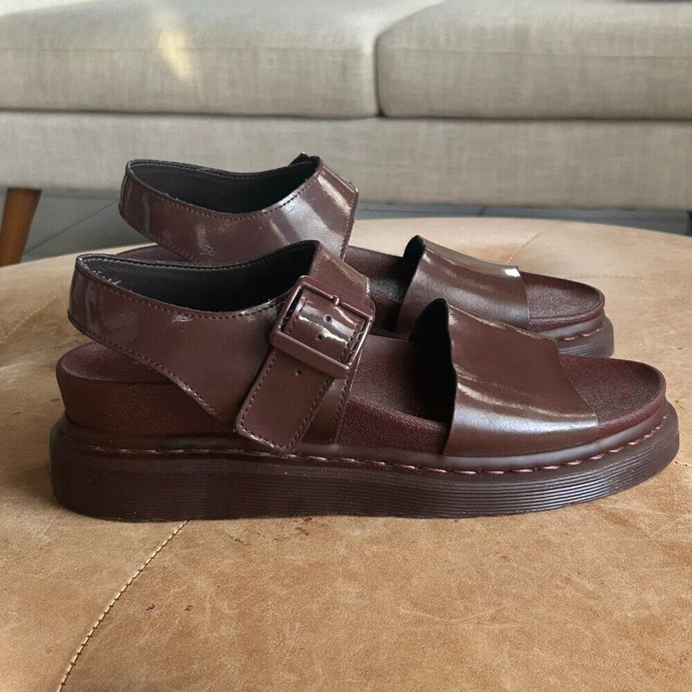 Dr Martens Romi Platform Sandals Brown Leather Chunky Minimalist Women 10 - Picture 6 of 12